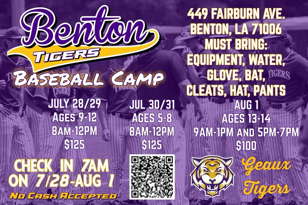 Benton Tigers Baseball Camp