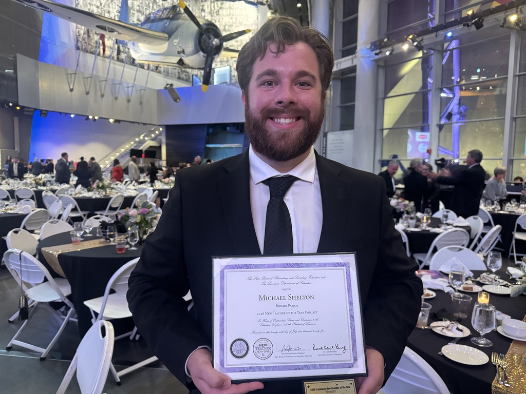 Mr. Shelton New Teacher of the Year State Finalist 