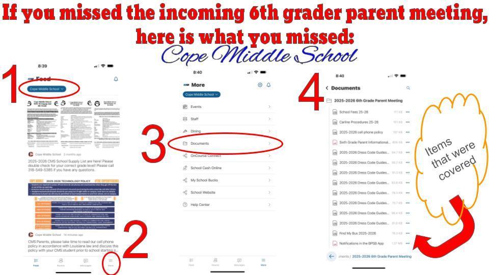 If you missed the incoming 6th grader parent meeting