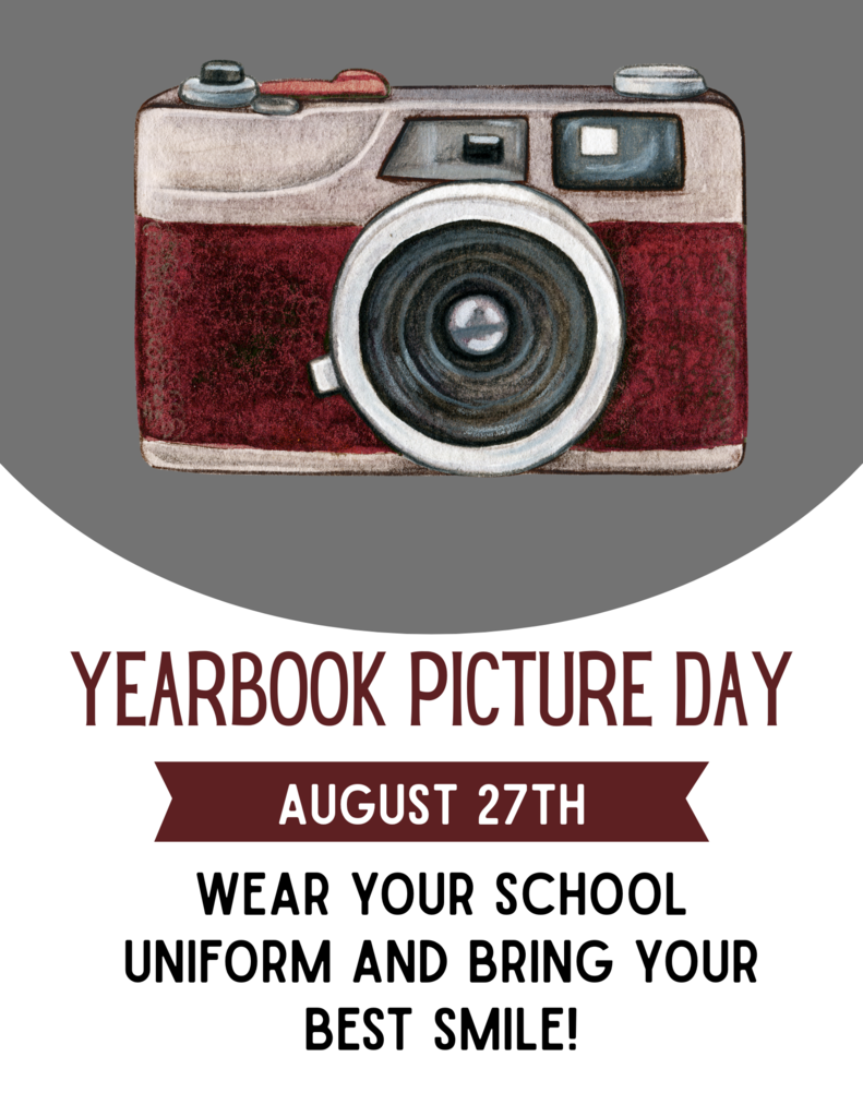 Yearbook Picture Day August 27th