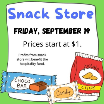 Snack Store is open tomorrow! Prices start at just $1