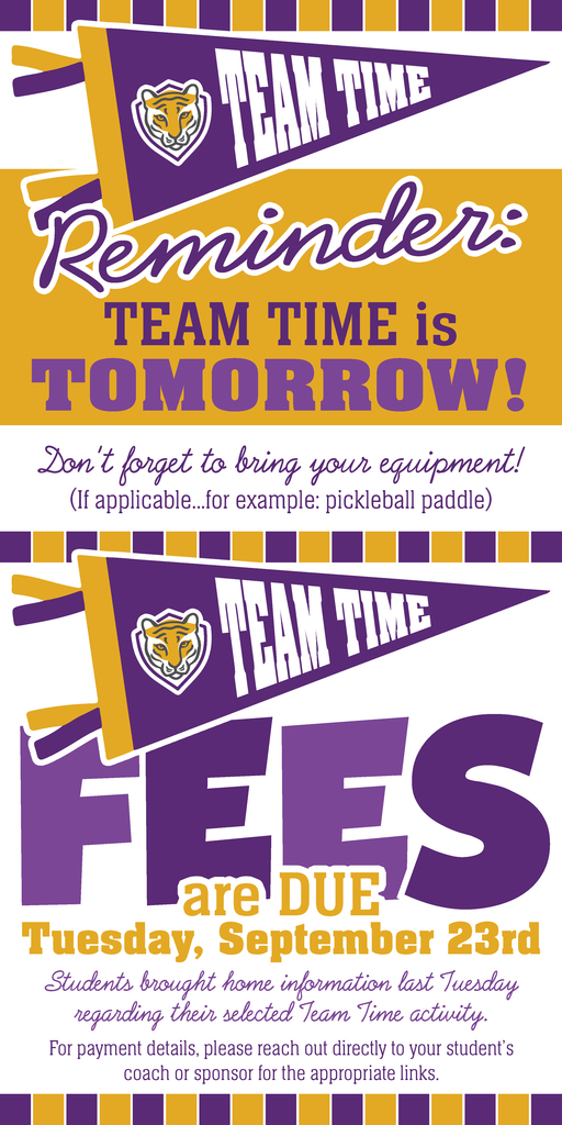 2025-26 BIS Team Time & Fees