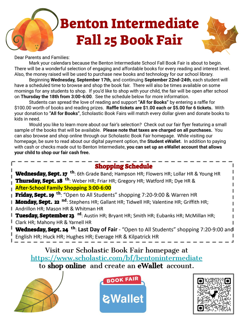 2025-26_BIS Book Fair Parent Letter