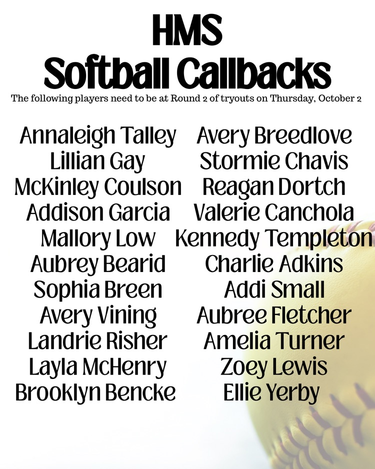softball call backs