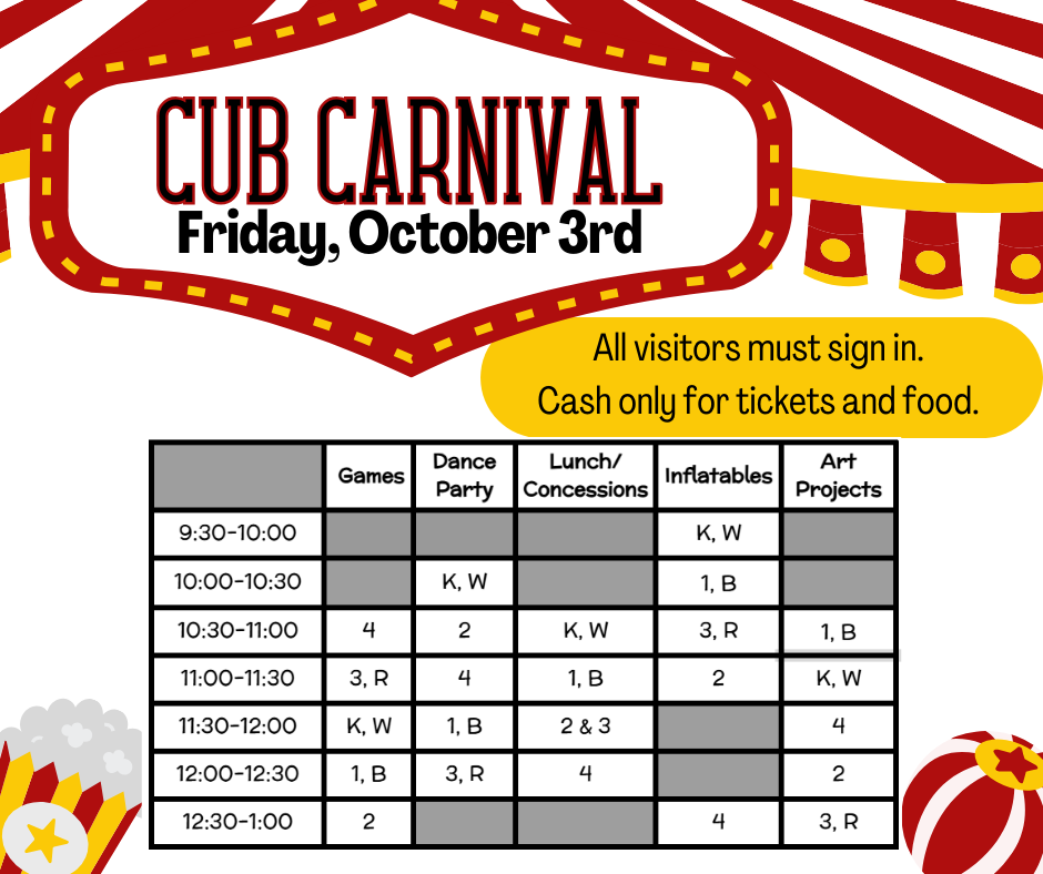 Cub Carnival Schedule