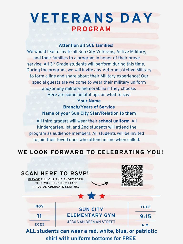 Veterans Day Announcement Letter