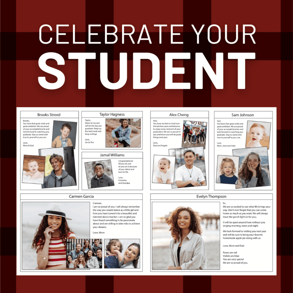 Celebrate your student with a recognition ad in the yearbook 🎉