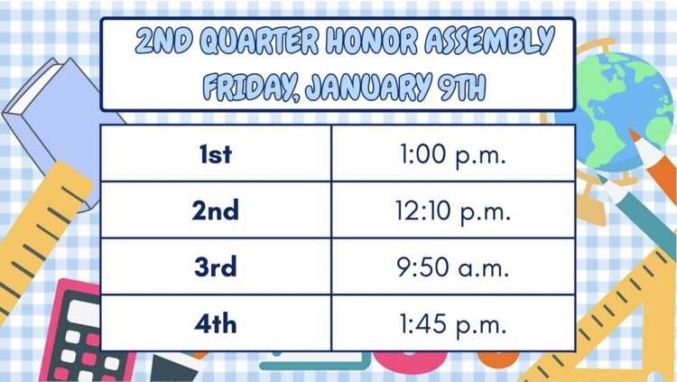 Honor’s Assembly Date/Times