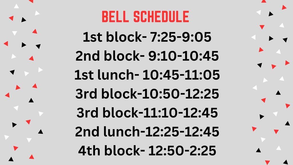 bell schedule