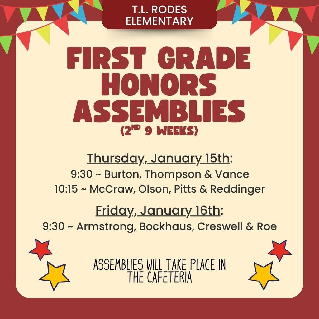 1st Grade Honors Assemblies