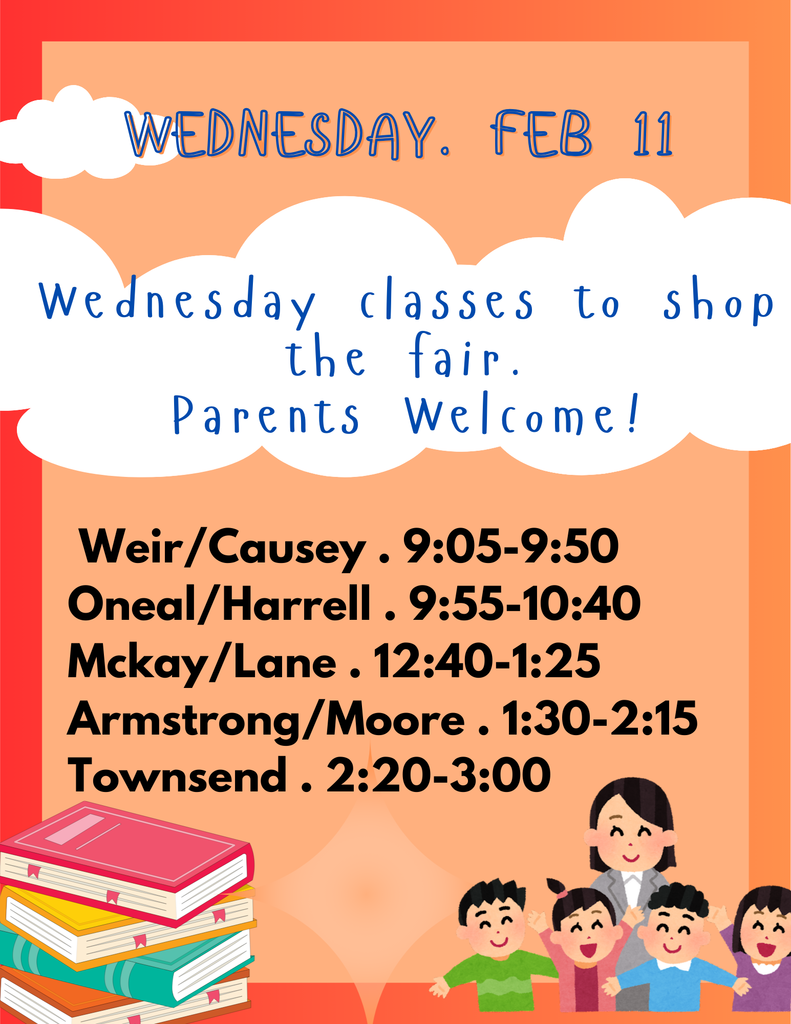 Book Fair Classes for Wednesday