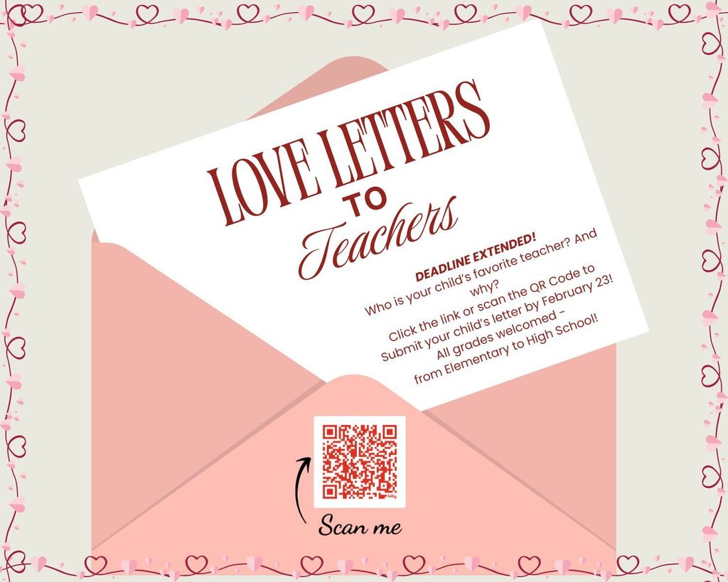 Love Letters to Teachers grahic and QR code