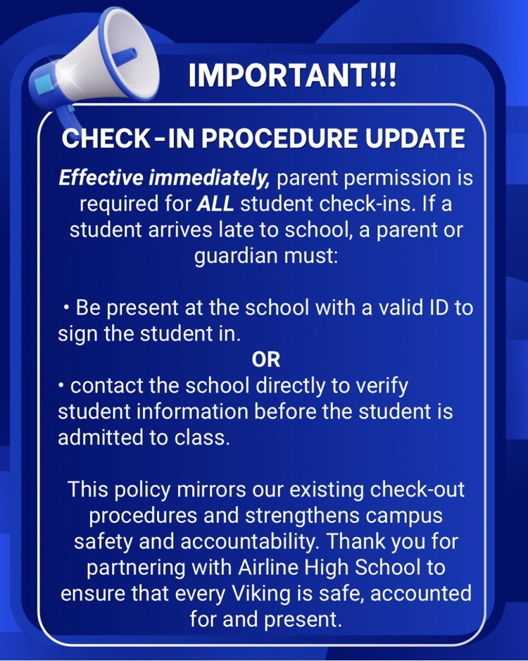 Check In Procedure Update