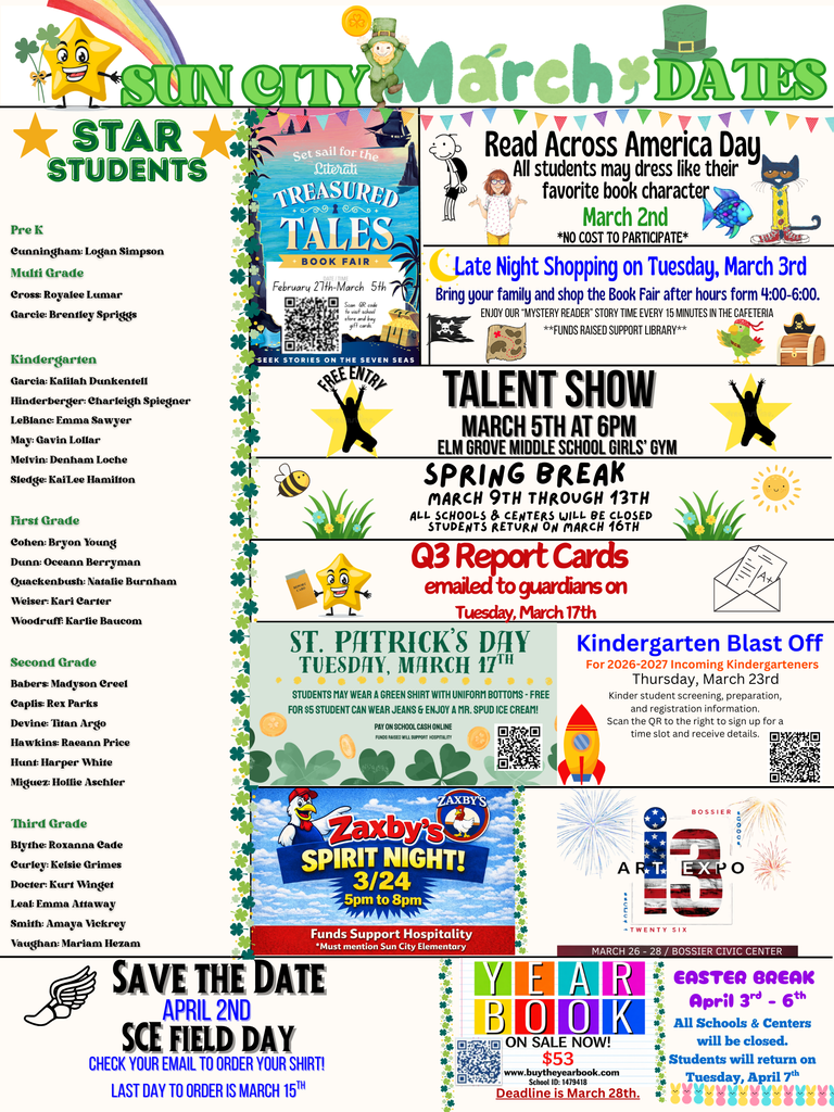 SUN CITY Fridge Notes  March 2026