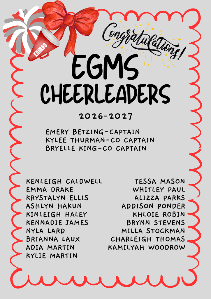 Cheer Team Announcement  26-27