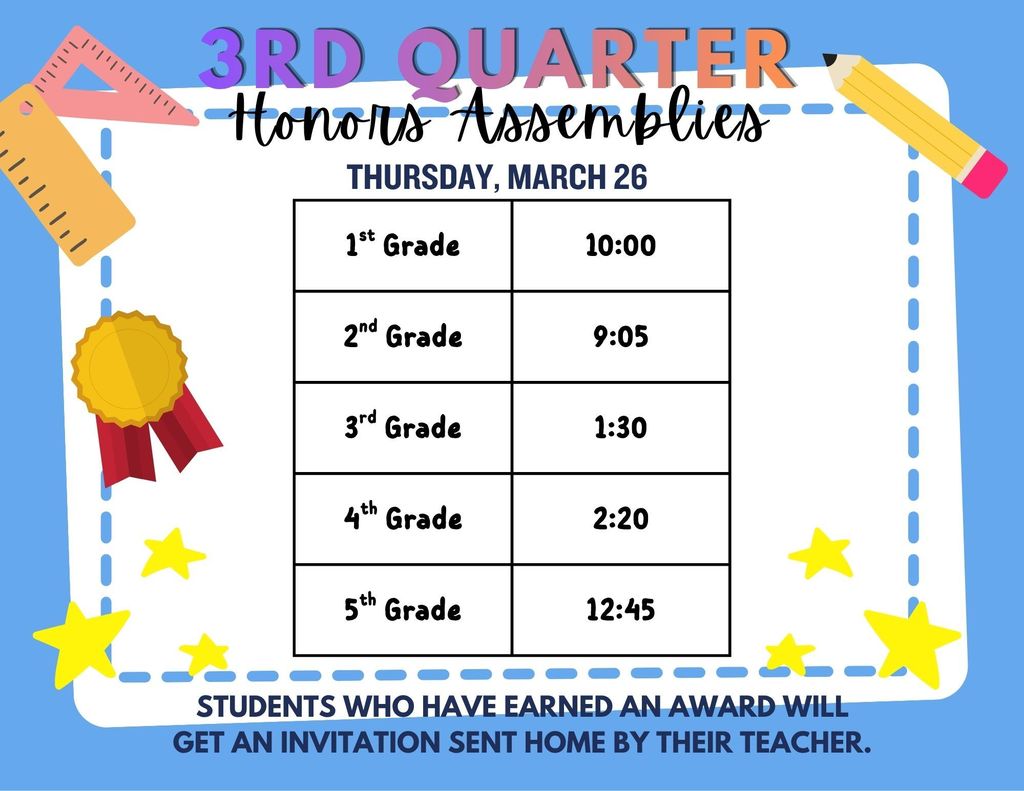 3rd Quarter Honors Assemblies