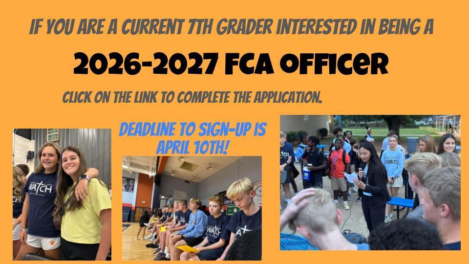 2026-2027 FCA officer applications