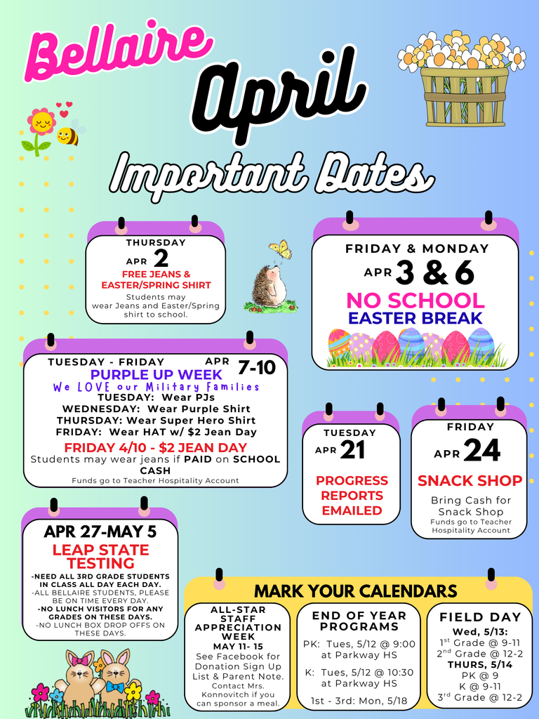 April Important Dates