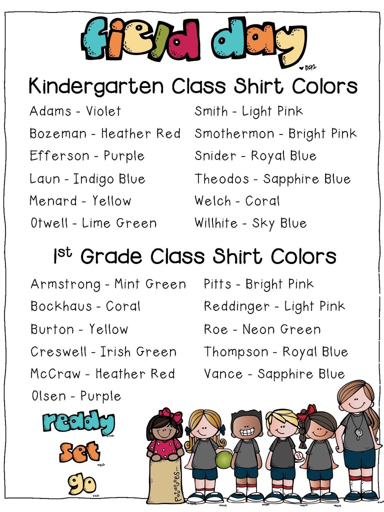 Class shirt colors