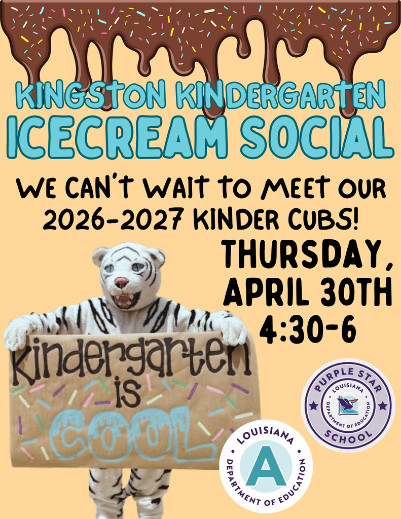 We invite all incoming 2026–2027 Kindergarten Cubs to join us for our Kindergarten Ice Cream Social on Thursday, April 30th from 4:30–6:00 PM! Come meet our kindergarten teachers and King the Cub, tour the classrooms, purchase uniform accessories, get helpful information about the upcoming school year, and enjoy a sweet ice cream treat. We can’t wait to meet you!  Please use the link below to confirm you are coming or will not be coming, but will be a 2026-2027 kinder cub.    https://forms.gle/pxbnzWoDLhzAt3q36