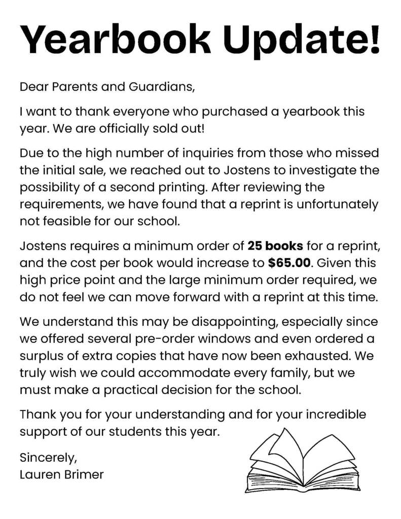 Yearbook Update!