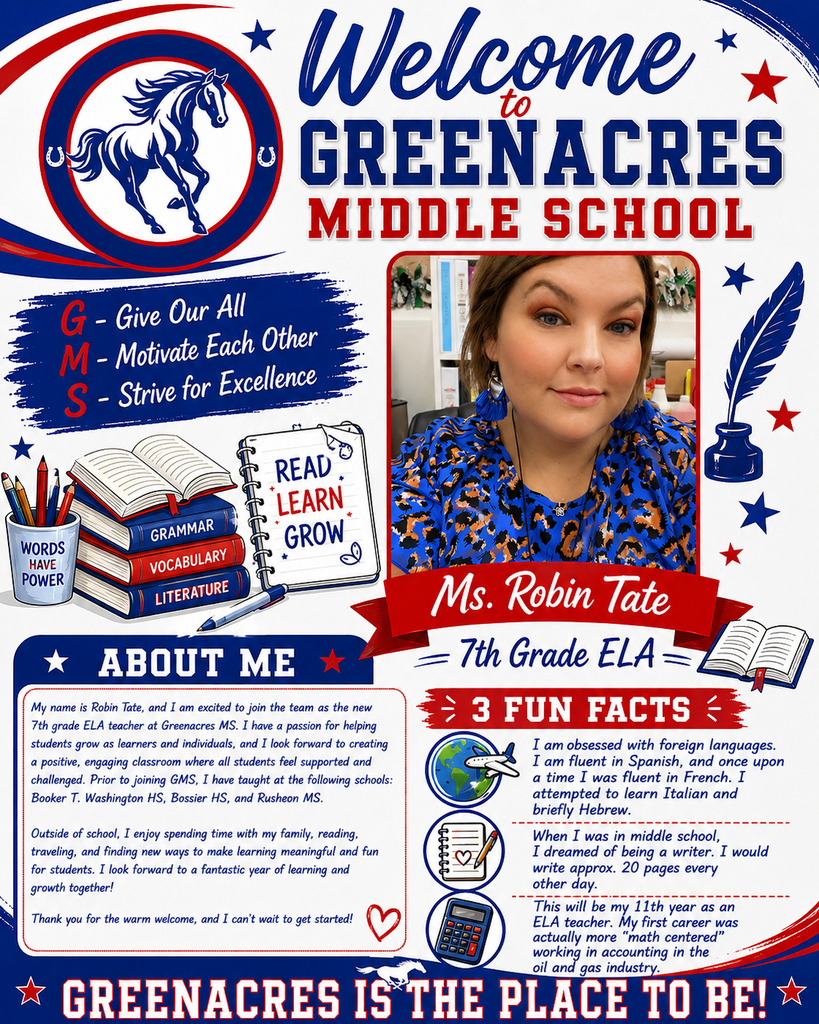 This week, we’re excited to welcome Ms. Tate to the GMS team!