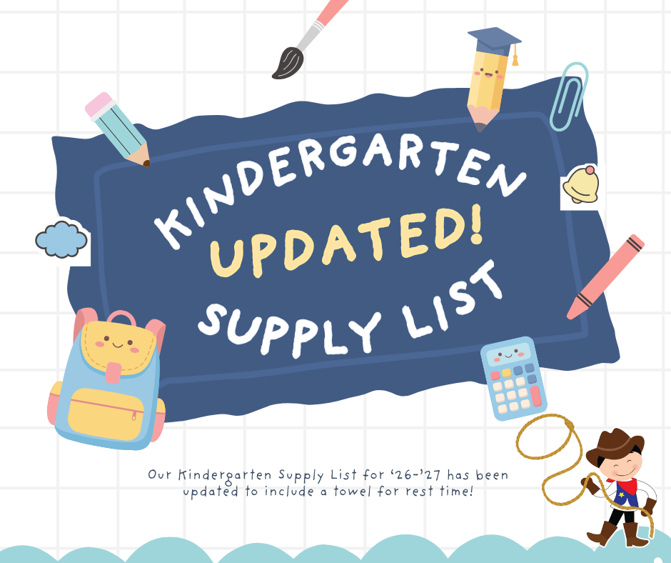 Kindergarten Supply List updated