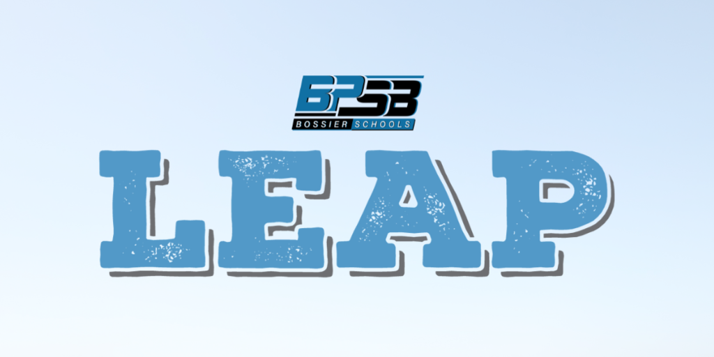 Bossier Schools logo with the word LEAP