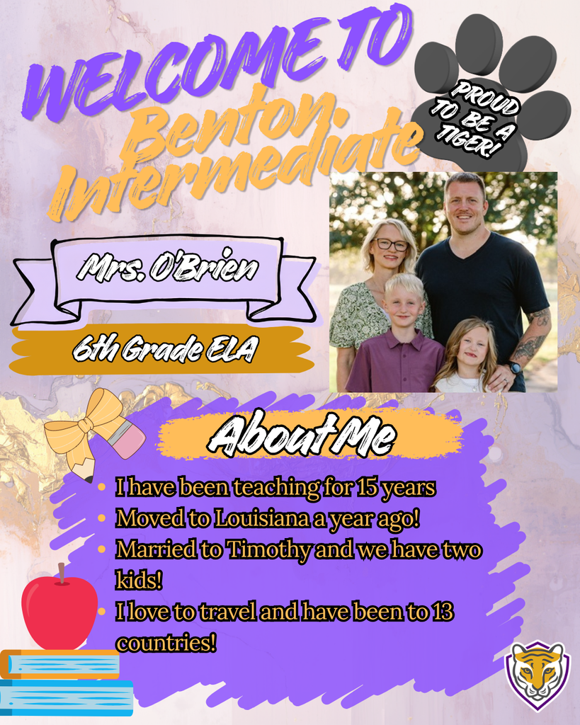 Welcome to BIS - Mrs. O'Brien - 6th Grade ELA