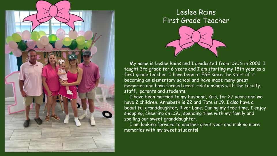 Leslee Rains, 1st Grade