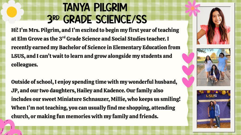 Tanya Pilgrim, 3rd Grade