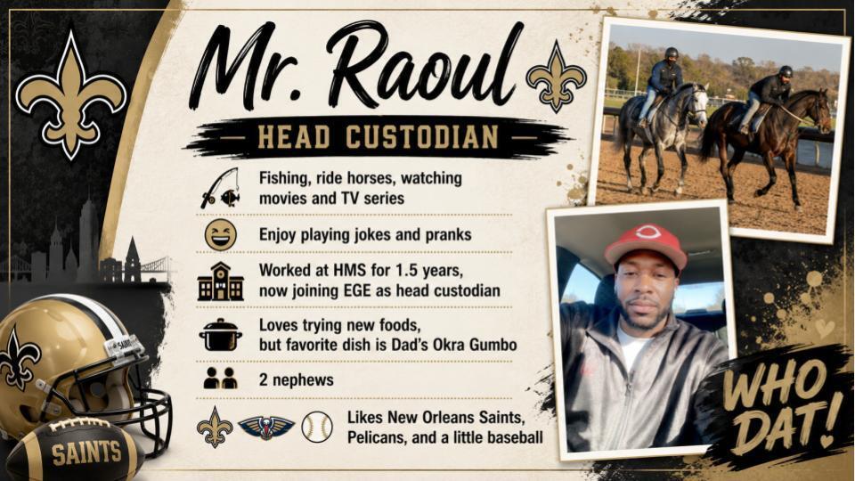 Raoul Dillard, Head Custodian