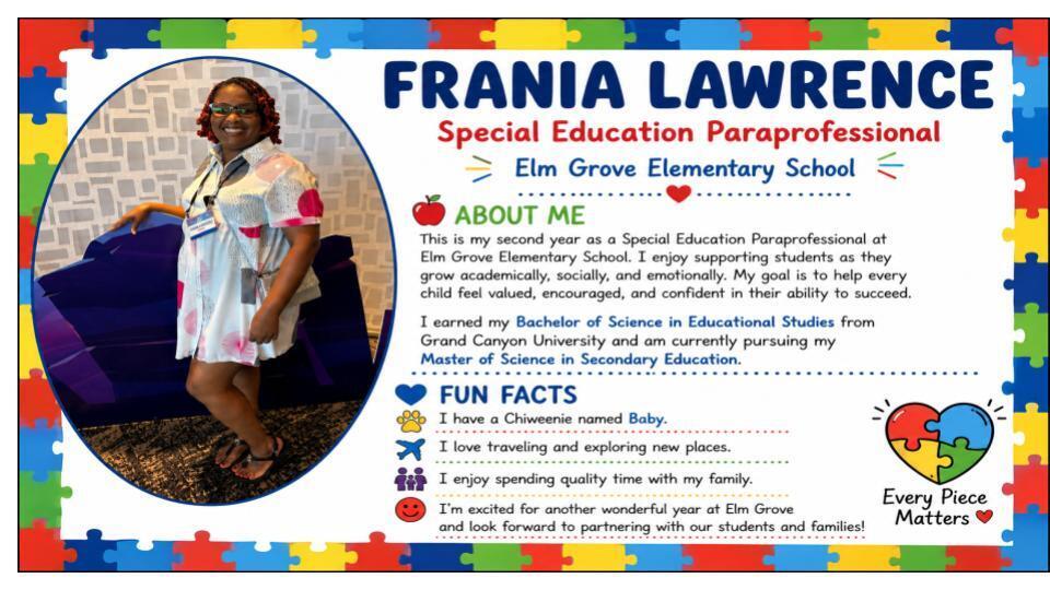Frania Lawrence, Paraprofessional
