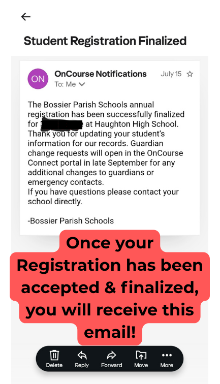 Registration email
