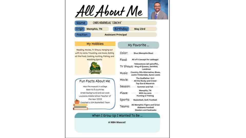 Chris Kourvelas, Assistant Principal 
