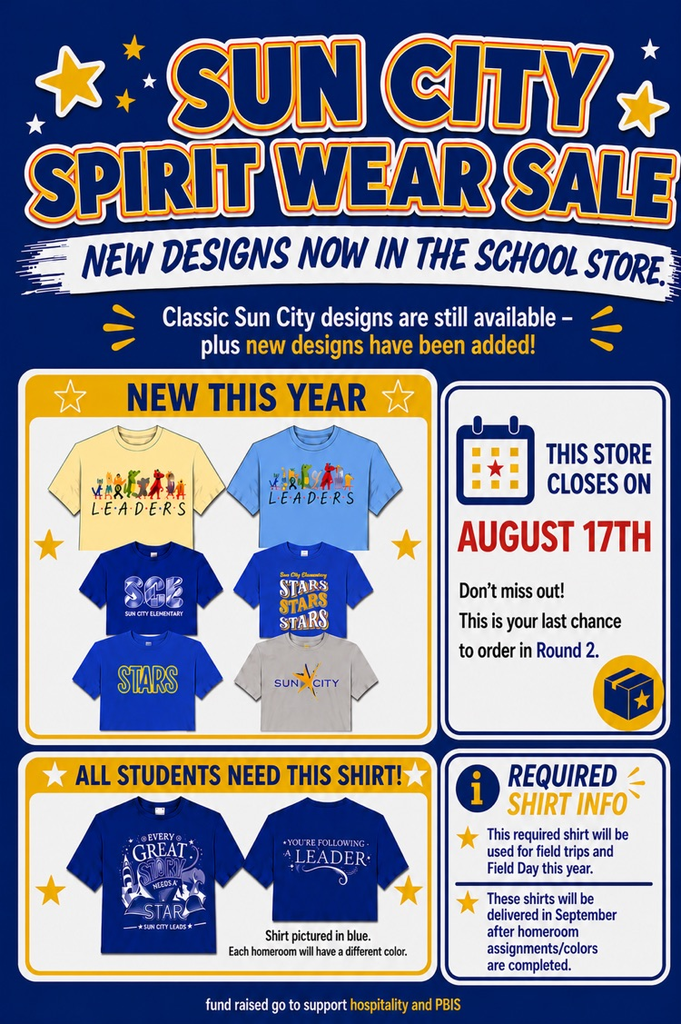 round two of spirit wear sale