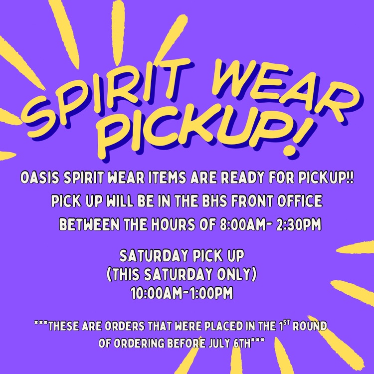 spirit wear pick up 