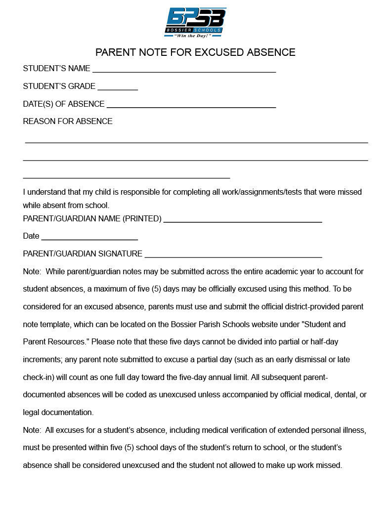 parent note template