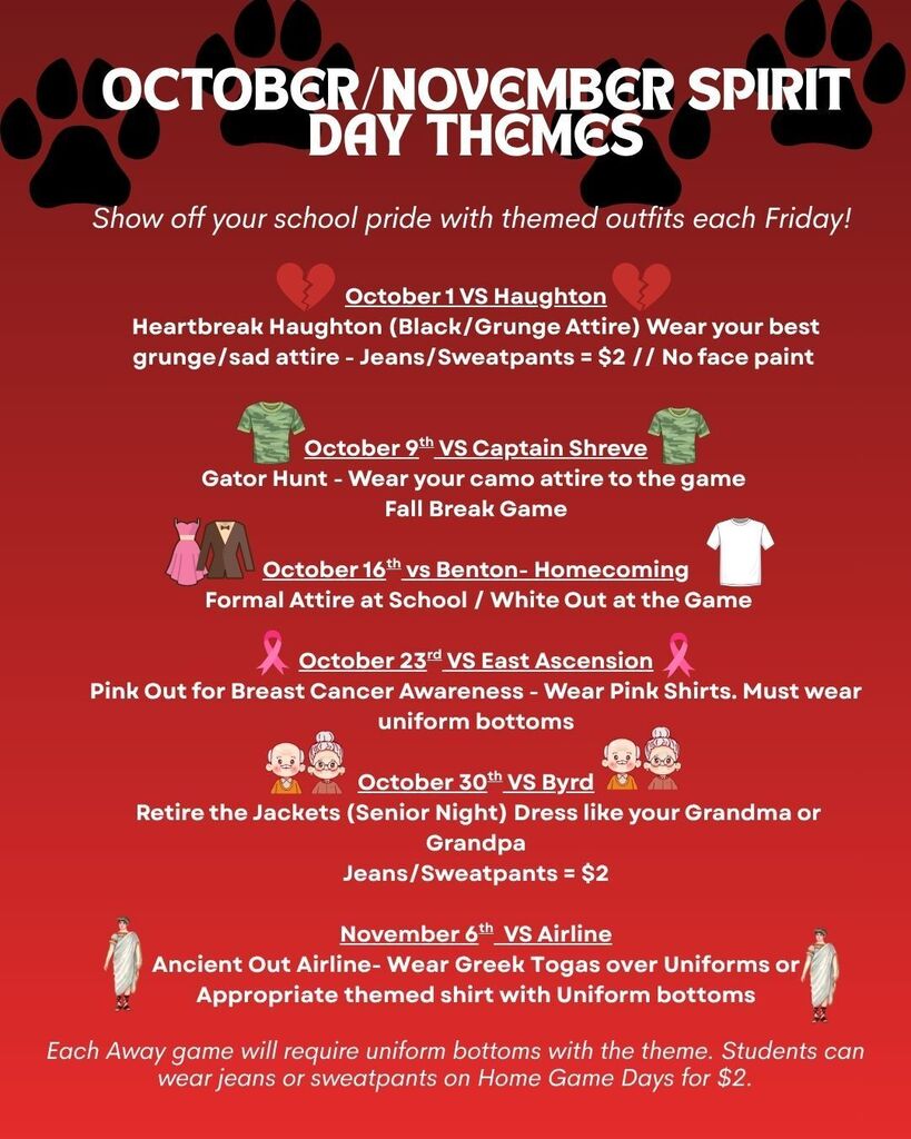 October & November theme days