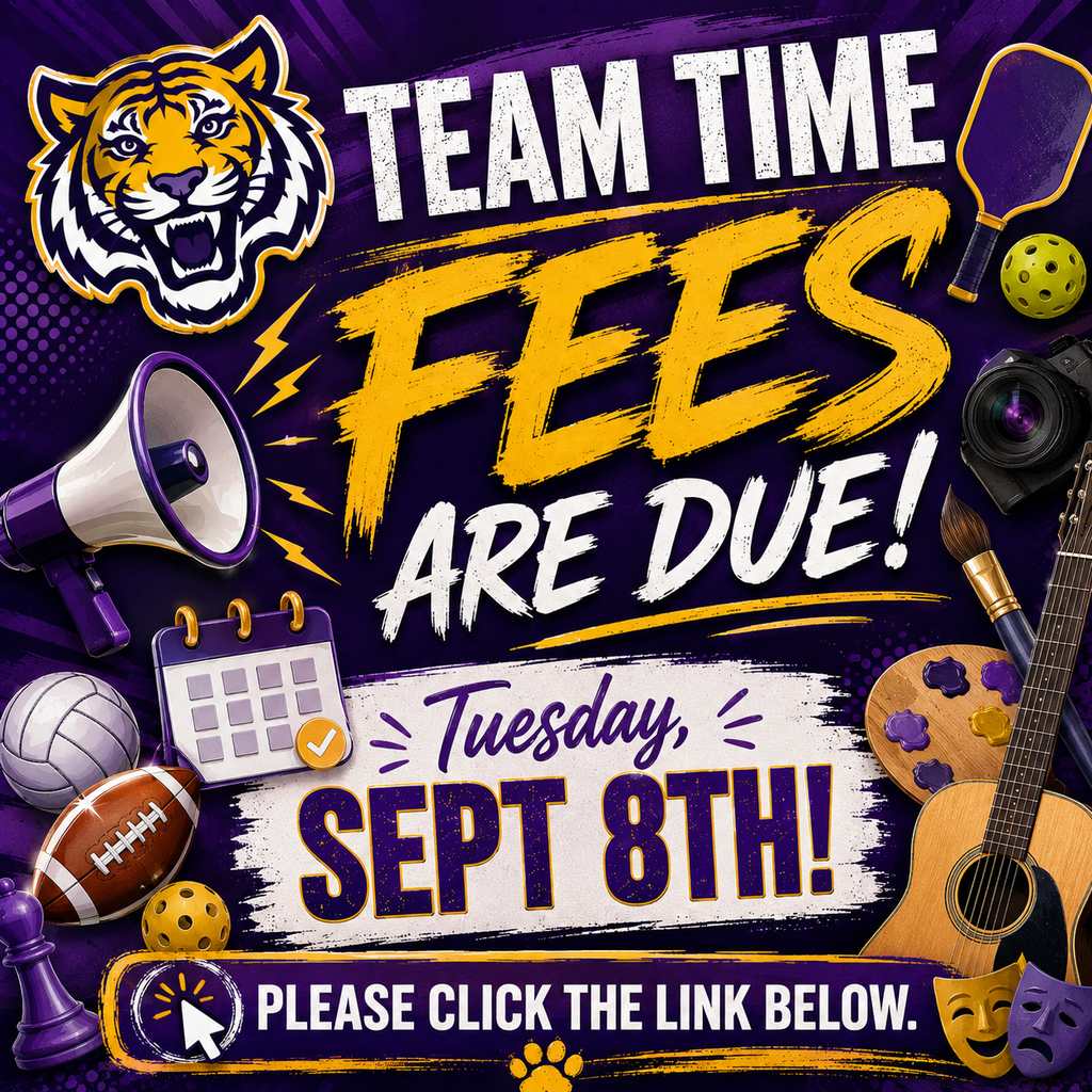 A graphic stating that Team Time fee's are due on Tuesday Sept 8th