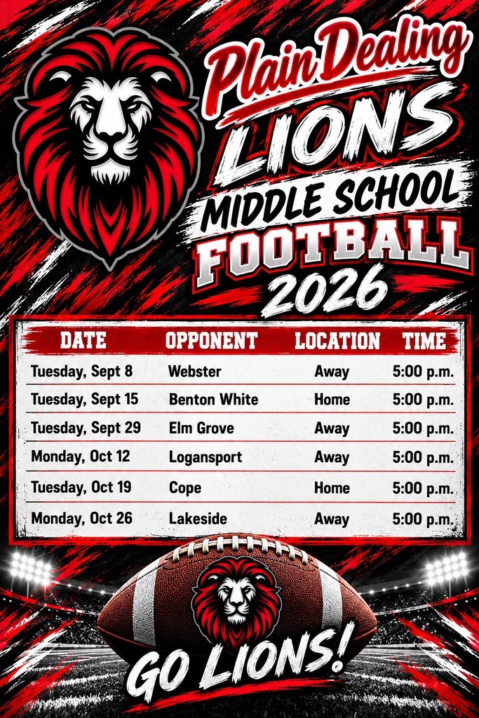 Middle school football schedule