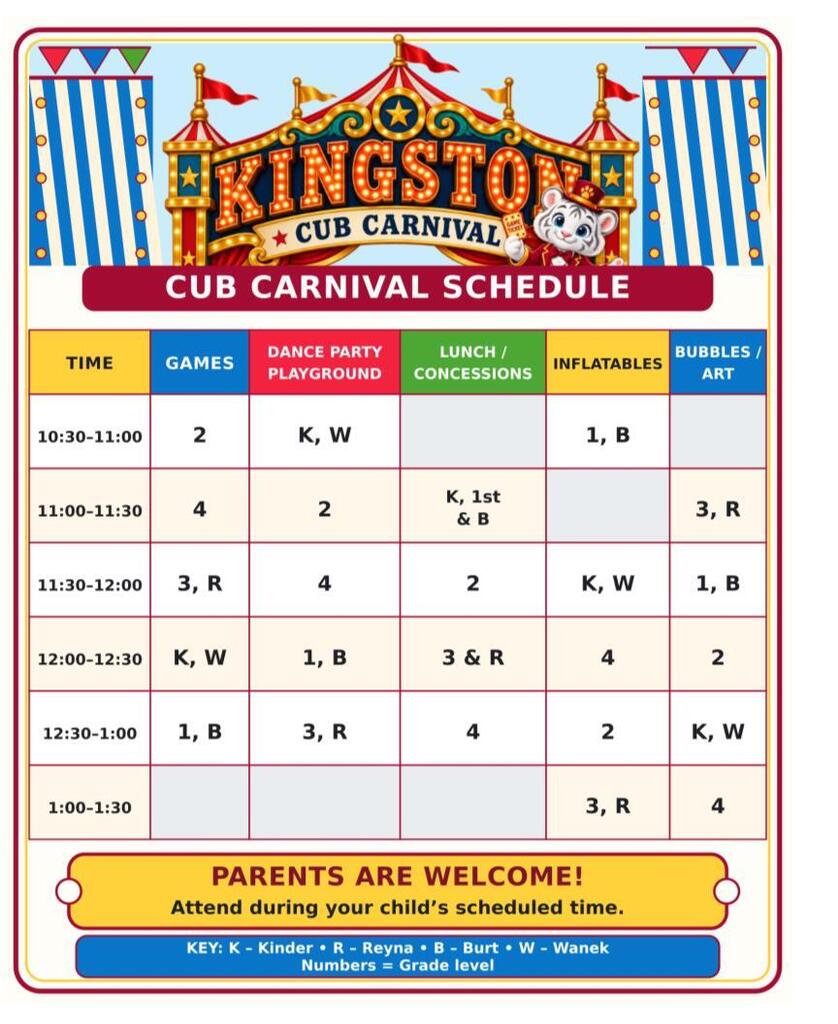 Cub Carnival Schedule