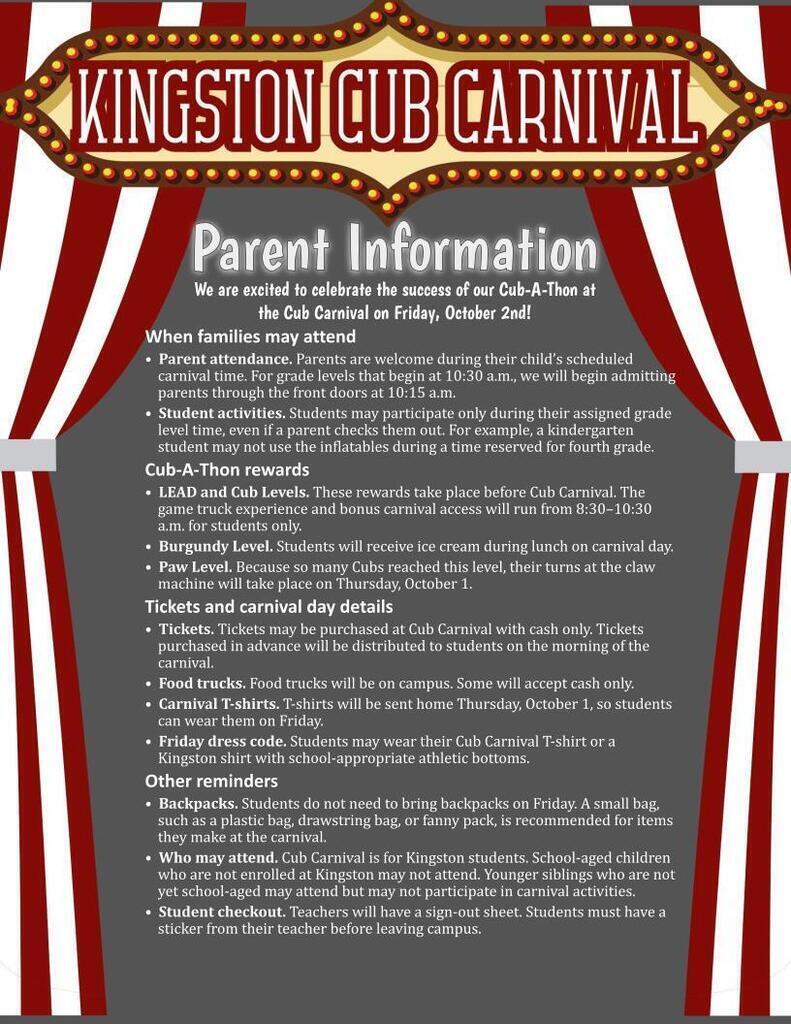 Cub Carnival Parent Information