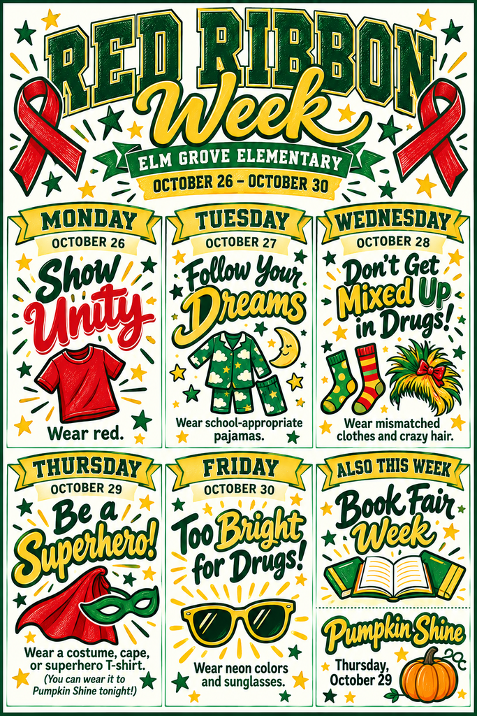 Red Ribbon Week will be October 26-30! 