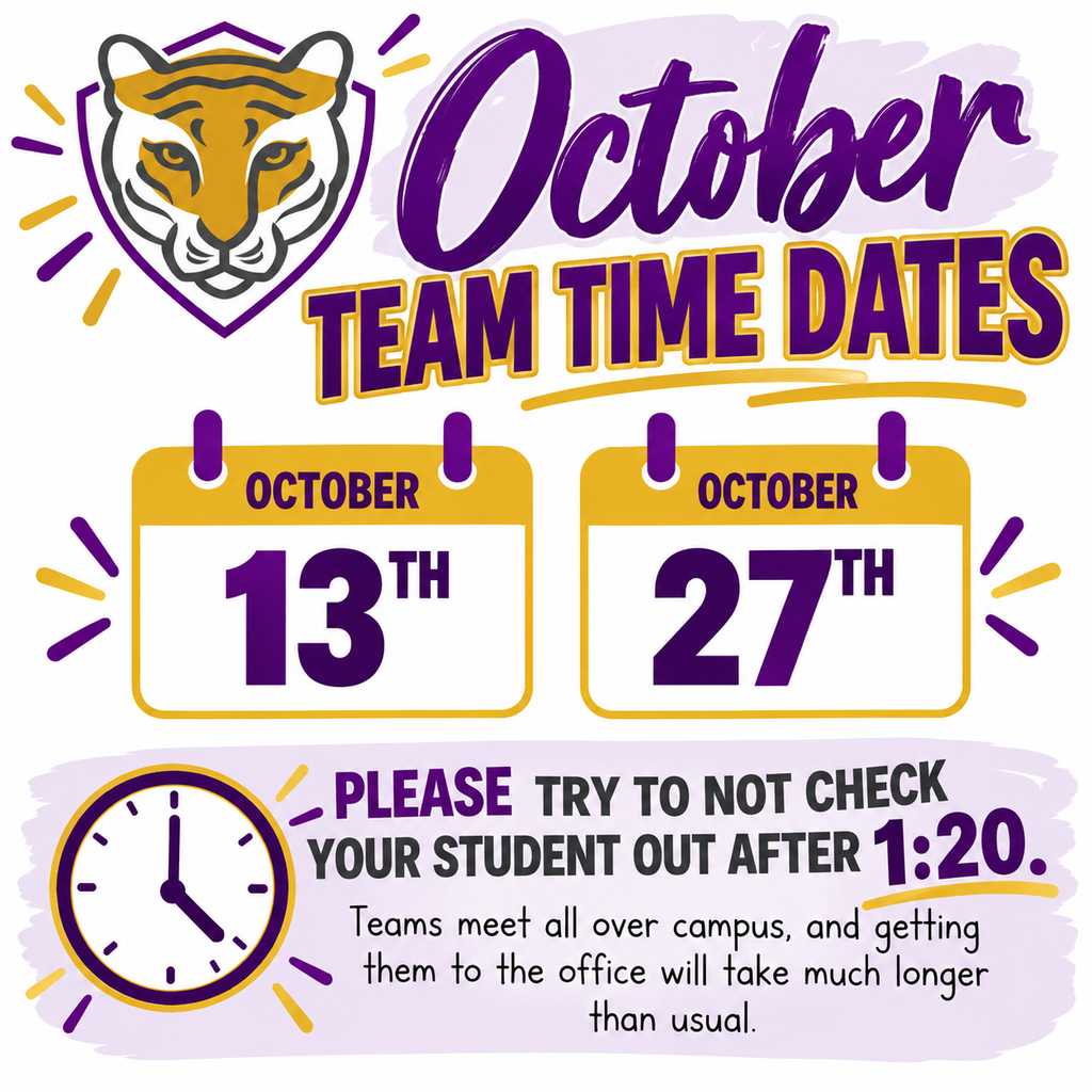 October Team Time Dates: October 13th & 27th!