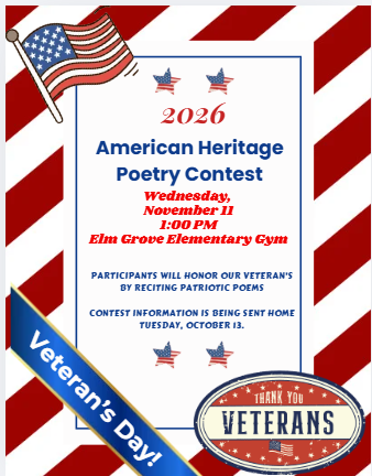 Veterans Day & American Heritage Poetry Contest Information 