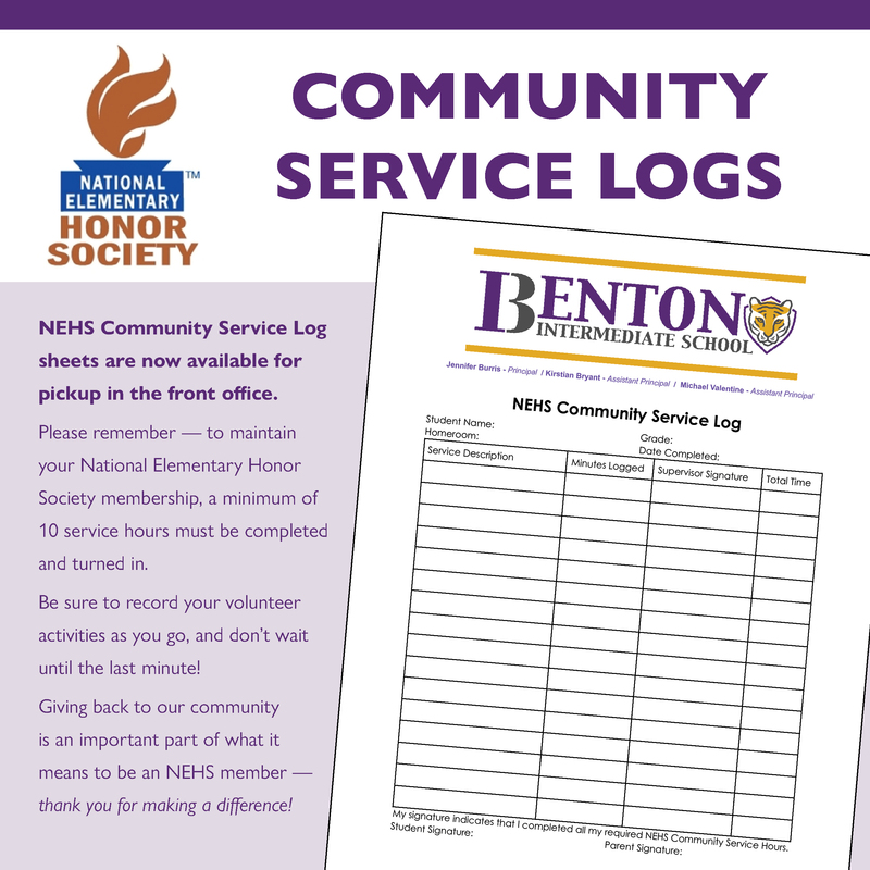 2024-25_BIS NEHS Community Service Logs