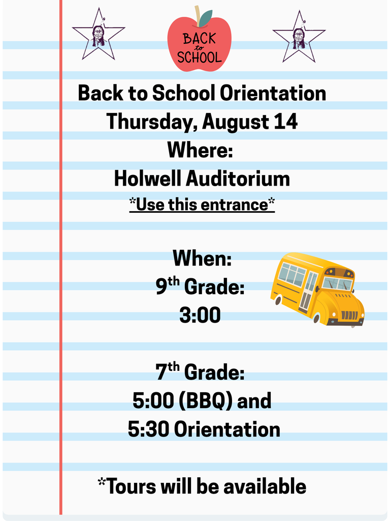 Back to School Orientation--7th & 9th Grade
