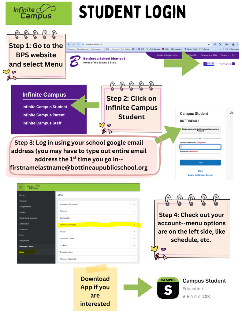 Infinite Campus Student Login Directions