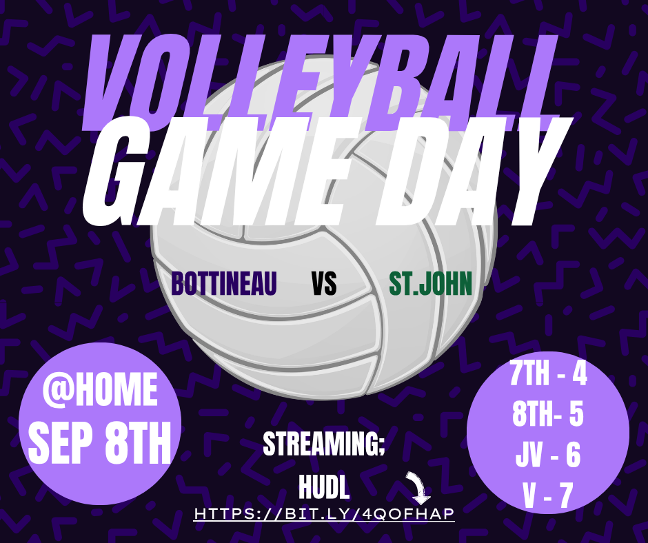 Volleyball Game Day--Tuesday, Sept 8th vs. St. John